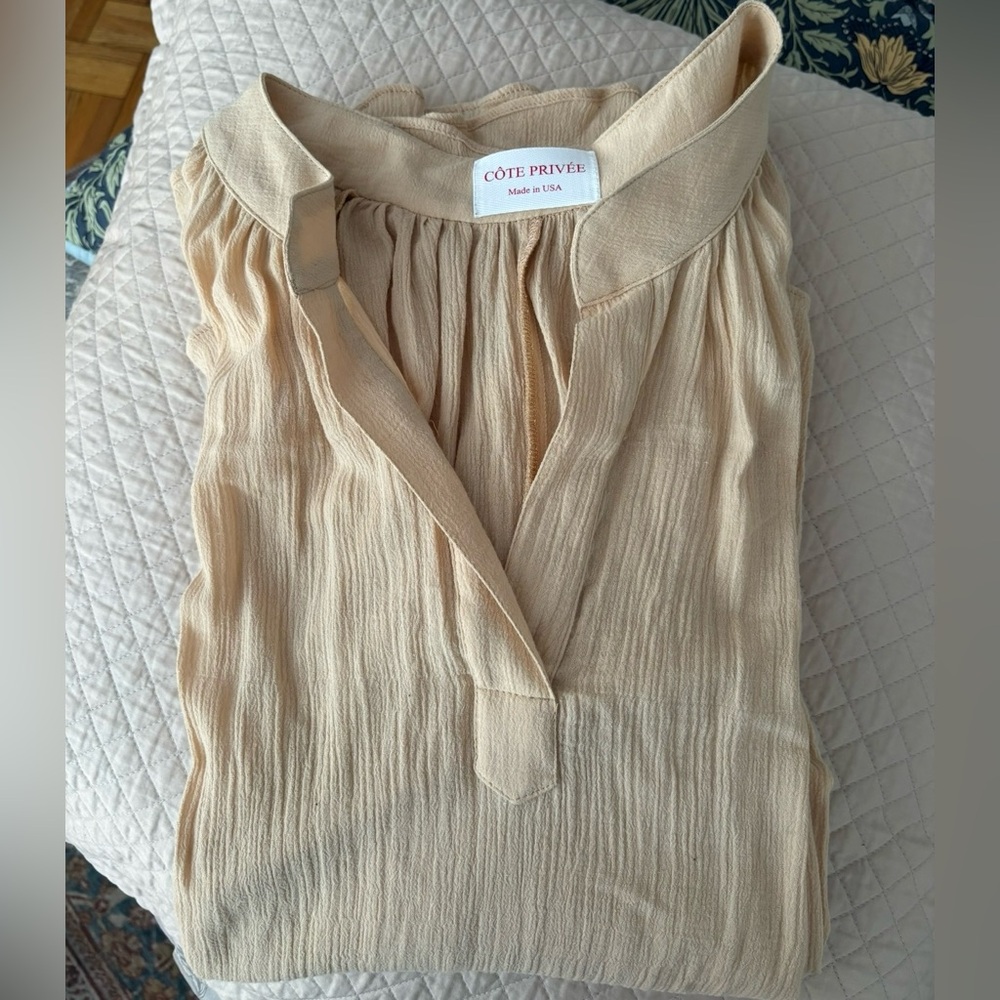 COTE PRIVEE long kaftan Nude color - Picture 3 of 6